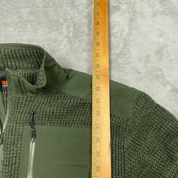 Bass Outdoor Deep Depths Green Mixed Sweater With Chest Pocket NWT 6377 - Picture 7 of 9